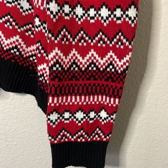 33 Degrees Men Red Knit Boston Terrier Dog Ugly Christmas Sweater Holiday - Picture 3 of 7